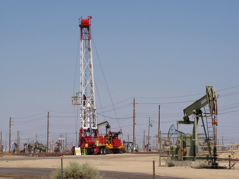 Oil pumps in California Oil industry equipment