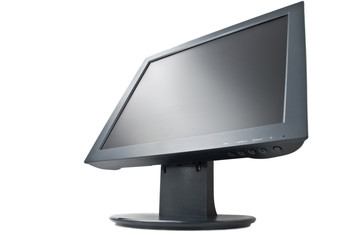 Modern flat screen LCD monitor on a white background