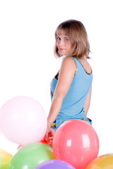 Fototapeta na wymiar girl with balloons