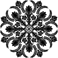 round pattern with floral elements