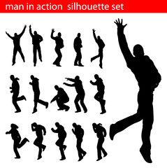 vector soccer silhouette set