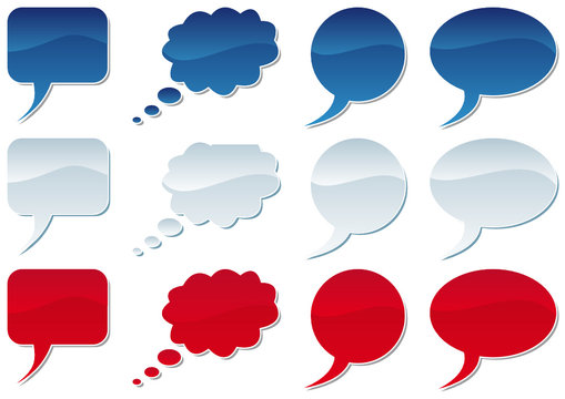 Colorful vector speech bubbles icons