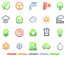 Ecology web icons, colour symbols series