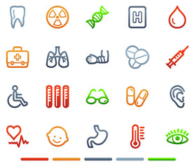 Medicine web icons, colour symbols series