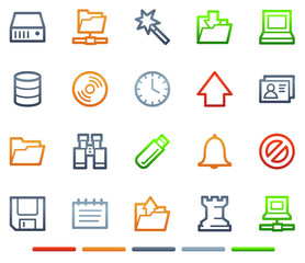 Server web icons, colour symbols series