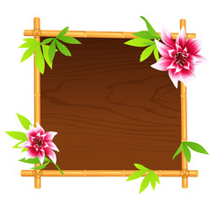 Wooden bamboo frame