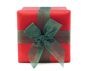 Red and Green Wrapped Gift Box