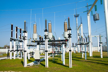 general view to high voltage substation