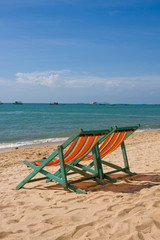 Beach on a sunny day.Pattaya city in Thailand