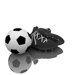 Soccer boots and ball