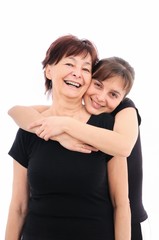 Fototapeta na wymiar Mother and daughter - isolated