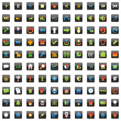 one hundred fully editable glossy vector web icons