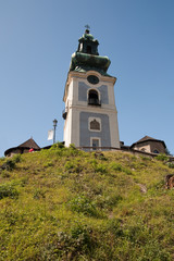 church tower of old castle in banska stiavnica