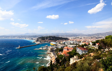 Naklejka premium aerial view of the city of Nice France