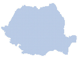 Obraz premium Romania map dots