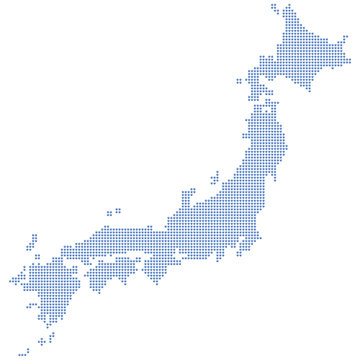 Japan map dots