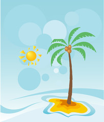 Abstract landscape with palm