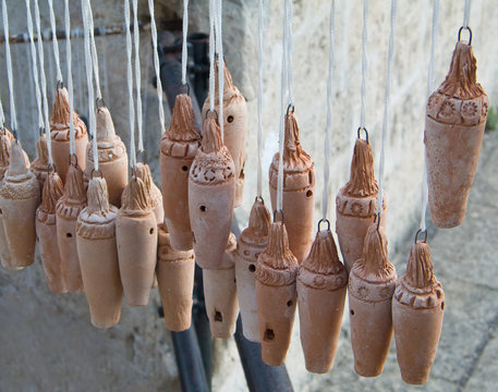 Handmade whistles. Sassi of  Matera. Basilicata.