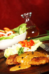 Schnitzel mit Pfeffersoße