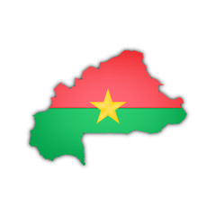 map and flag of burkina faso