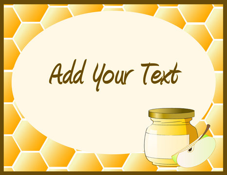 Honey jar with apple