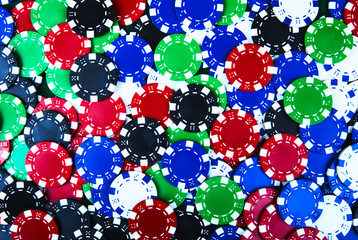 Colorful casino chips background