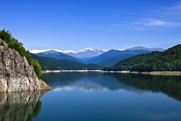 Mountains and lake