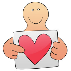 Guy with a Valentine's greeting Card