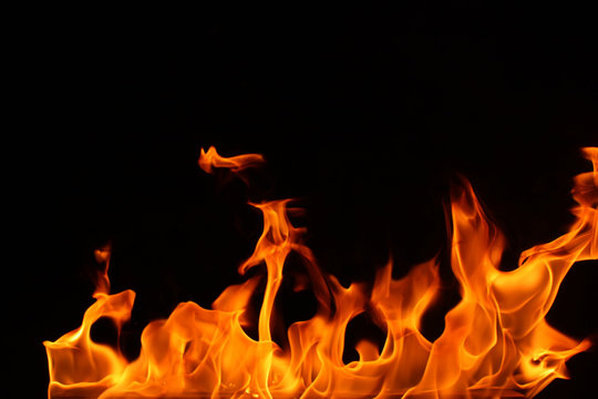 Fire on a black background