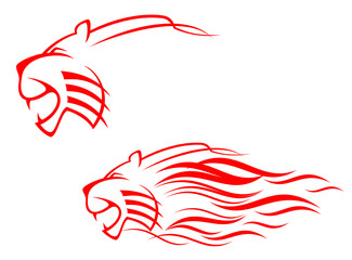 Red tiger sign as tattoo