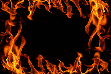 Fire on a black background