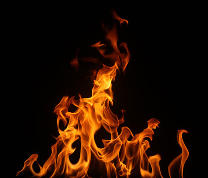 Fire on a black background