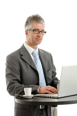 Businessman working on laptop