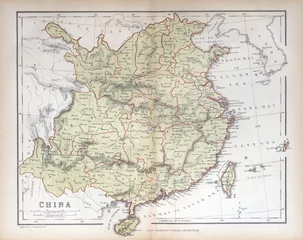 Acrylic prints China Old map of  China, 1870