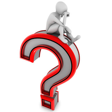 Sentado sobre interrogacion
