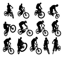 Fototapeta premium Collection of 13 extreme bicycle vector