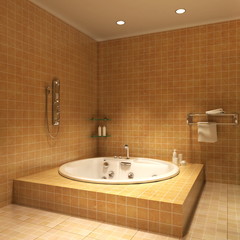 3d rendering interior of a bathroom