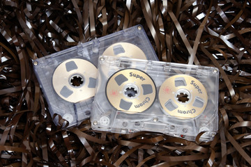 spulen audio cassetten bandsalat
