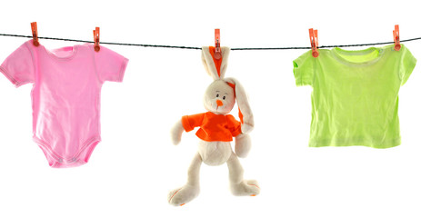 A rabbit and linen isolated
