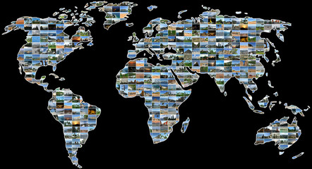 Weltkarten Collage