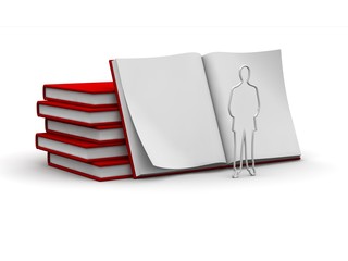 Mann silhouette Buch