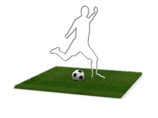 Obraz premium Mann silhouette Fussball