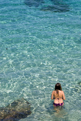 Donna che fa il bagno