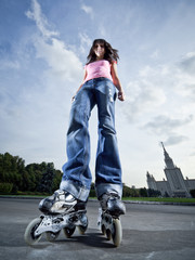 Rollerblading girl