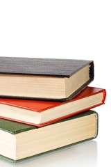 Book stack isolated on white background