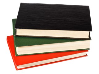 Book stack isolated on white background