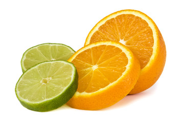 Orange und Limette freigestellt