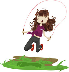Obraz premium girl skipping