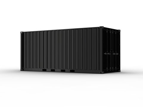 Mann silhouette am Container