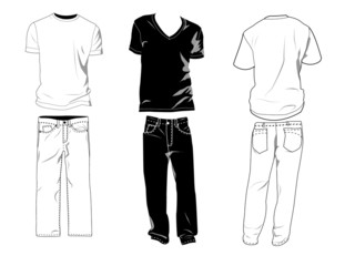 T-shirt and pants templates